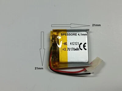 batteria ricaricabile LiPo 3.7 v 170 mha  412121 arduino elettronica SANSUNG - Immagine 1 di 4