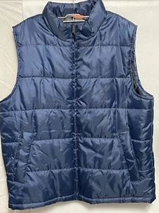 Unisex Saddlebred Puffer Vest Jacket Blue Mens Size XL 100% Polyester - Picture 1 of 5
