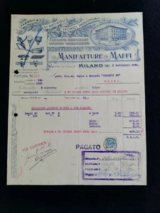 Fattura Milano Manifattura Maffi Articoli Tecnici Industriali 1924 QX510 - Imagen 1 de 1
