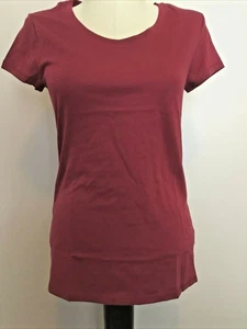 NO BOUNDARIES Burgundy Red Short Sleeve Round Neck Tee Shirt Sz. Jr. XS - Picture 1 of 8
