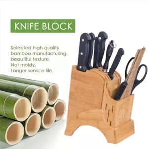 Wood Knife Holder Rest Bamboo Kitchen Shelves Cutlery Storage Stand Shelf Rack - Picture 1 of 17