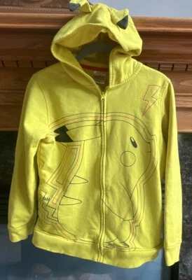 POKEMON PIKACHU Niños Talla GRANDE Amarillo Brillante Cremallera Completa Sudadera con Capucha Juvenil Licencia Foto 1 de 4