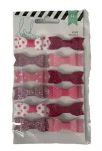 Heidi Swapp Ribbon Bows Embellishment Set of 12 Pink Red White Arts & Crafts - Picture 1 of 5