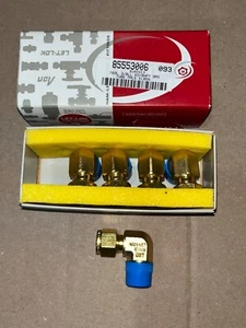 Set of 5 HAM-LET Let-Lok 769L 3/8" Tube x 3/8" NPT Brass 90 Deg Male Elbows NEW - Picture 1 of 3