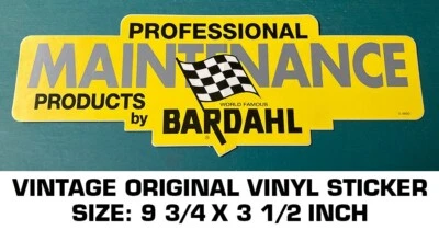 BARDAHL PRODUCTOS DE MANTENIMIENTO PROFESIONAL VINTAGE ORIGINAL VINILO CALCOMANÍA PEGATINA Foto 1 de 2