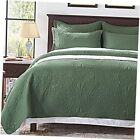  Quilt Size Bedding Set-Embossed, Bedspreads-Lightweight Queen Olive Green