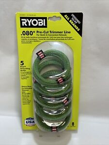 Ryobi 0,080 Zoll x 16 Fuß vorgeschnittene Spirallinie (5er-Pack) Neu Verpackung versiegelt