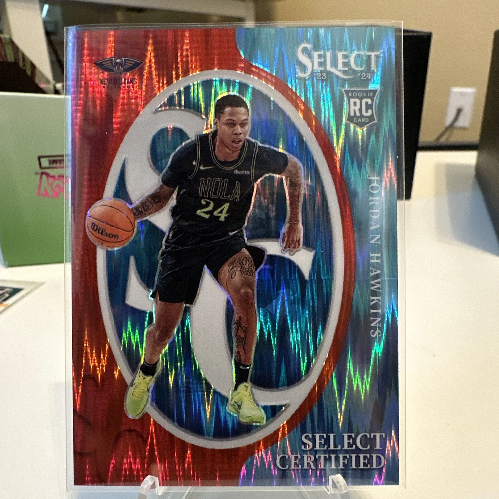 2023-24 Panini Select Jordan Hawkins Select Certified Red Flash Prizm RC #d /99