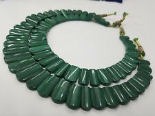Malachite Fancy gemstone Necklace Adjustable silk thread lock jewelry Gift