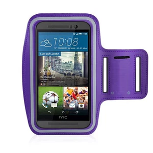 HTC One M9 Purple Sports Fitness Running Armband Tie Adjustable - Picture 1 of 4