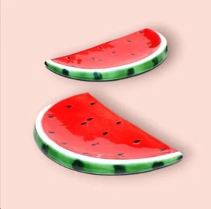 1970s by Italica Ars Watermelon Pottery Plates. 2 - Picture 1 of 5