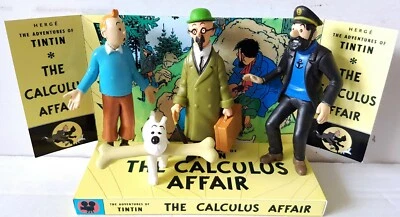 Conjunto de bonecos de ação em quadrinhos TINTIN no diorama THE CALCULUS AFFAIR exibição personalizada - Imagem 1 de 4