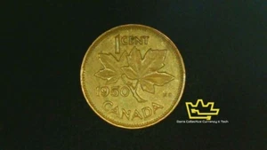 1950 Canadian 1 Cent Maple Leaf Twig Penny Coin Small Cent - Circulated - Bild 1 von 2
