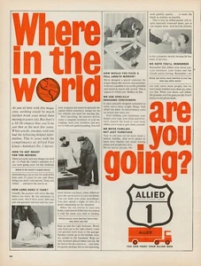 1962 Allied Van Lines Movers Vintage Retro Print Ad Moving Travel Packing Pack - Picture 1 of 8
