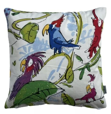 Parrots Cushion Cover Quentin Blake Drawing Osborne & Little Fabric Scatter 16” - Image 1 of 3