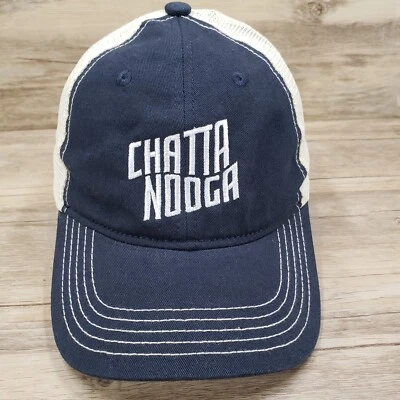 Chattanooga Hat Cap Spell Out Blue Mesh Snapback Adjustable - Image 1 of 4