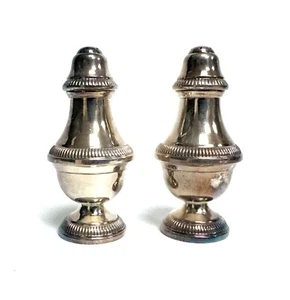 Paire de salières en métal argenté - 9,5 cm - Orfevre NC - Imagen 1 de 3