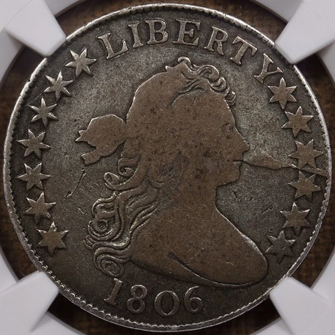 1806 O.110 R6- Draped Bust half dollar, NGC VF det, VERY RARE!DavidKahnRareCoins Cover