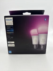 (2 - PACK) Philips Hue White Color 75W 1100 Lumen W/O BOX 9290024687 - Picture 1 of 14
