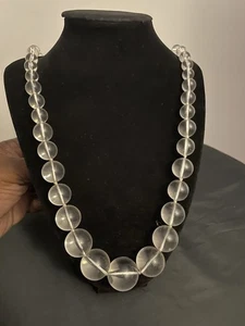 Collar de bola vintage con cuentas facetadas transparentes 14" - Imagen 1 de 4
