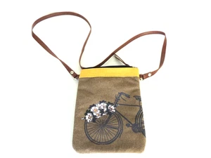 Mona B. Trust The Journey Upcycling und recycelte Canvas Beuteltasche/Schultertasche 8 x 6 Zoll - Bild 1 von 5