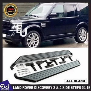 ALL BLACK STEALTH SIDE STEPS RUNNING BOARDS FOR LAND ROVER DISCOVERY 3 & 4 04-16 - Picture 1 of 20