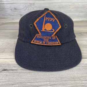 VTG New York Worlds Fair Hat Cap 1939 Builders Tomorrow Rockability Wool 30s USA - Picture 1 of 19