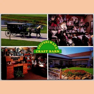 Postcard Shipshewana Craft Barn Indiana Amish Culture Multi View - Picture 1 of 4