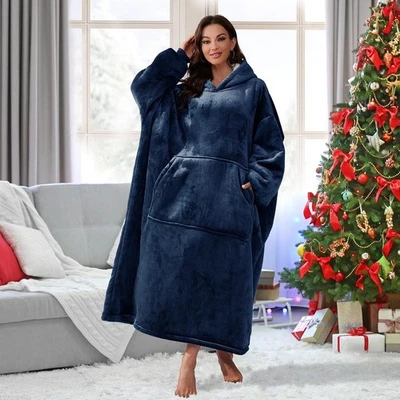 Sherpa Warme Mit Ärmeln Tasche Michorinee Hoodie Decke Extra Lang Kuscheldecke