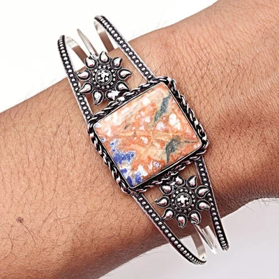 Multi Sodalite Gemstone Handmade Jewelry Cuff Bracelets 7''Adjustable - Image 1 of 4