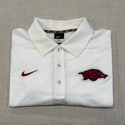 Nike Arkansas Razorbacks Hogs DriFit XL Team Issued Polo Shirt Wicking Stretch - Image 1 of 4