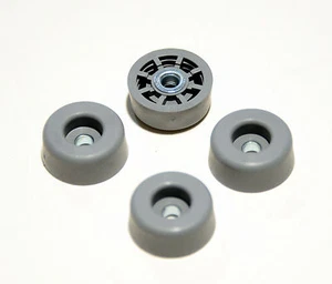 FOUR (4) GREY / GRAY ROUND RUBBER FEET FOR AMPS RADIO GEAR ATA CASES -FREE S&H - Picture 1 of 1