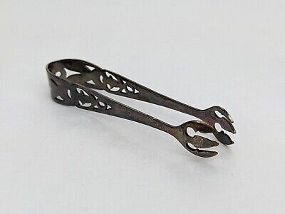 Vtg Webster Sterling Silver Sugar Cube Tongs W/ Cutouts Mission Style 925 • 38.73$