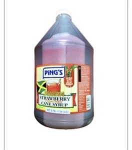 Pings Strawberry Flavour Bulk Syrups 3 Litres X 1 (Real Cane Syrup) - Picture 1 of 1