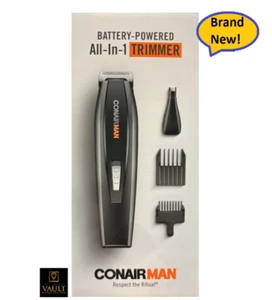 Recortadora de barba y bigote Conair Man todo en 1 batería hoja autoafilada - Imagen 1 de 5