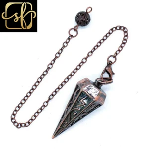 Copper Metal Rune Pendulum for Dowsing Divination Balancing Body Healing Chakra - Picture 1 of 1