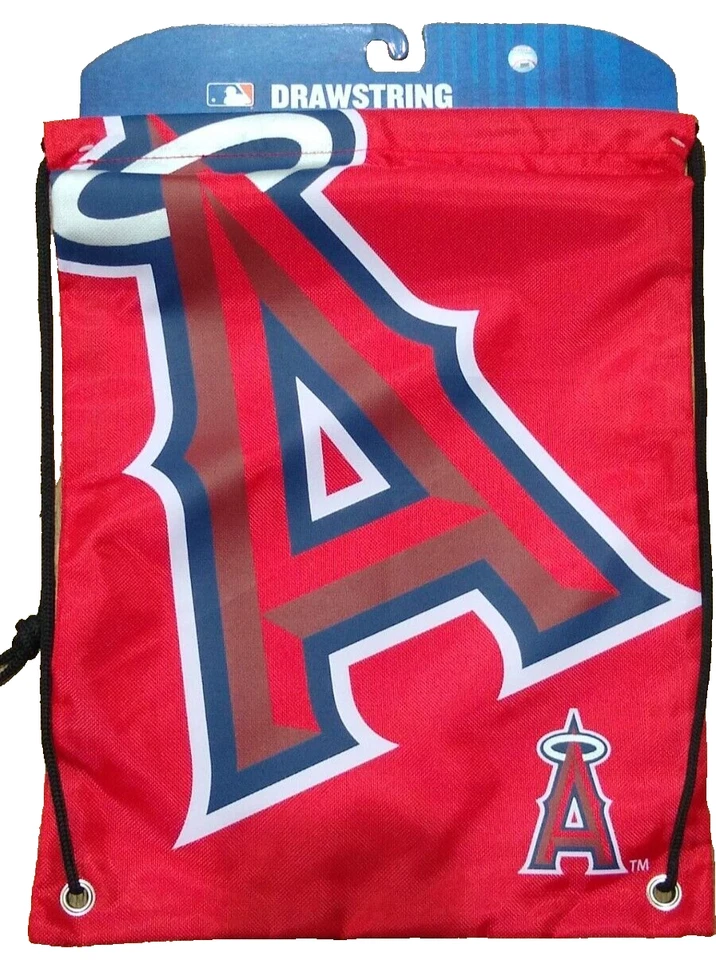 MLB LOS ANGELES ANGELS DRAWSTRING BACKPACK LAUNDRY BAG CAMP BEACH - Image 1 of 1