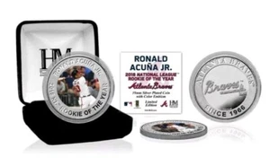 Ronald Acuna Highland Mint Rookie of the Year Coin 39MM Silver. Braves, Non SGA - Picture 1 of 1