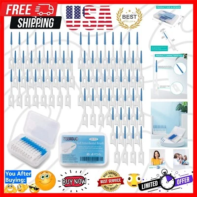 Palillos de dientes azules flexibles para aparatos ortopédicos - 200 piezas palillos de hilo dental suave para adultos Foto 1 de 4