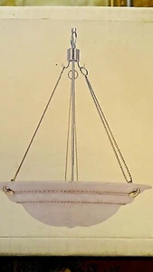 Ceiling Light fixture Elegant Pendant style Alabaster art glass shade New in Box - Picture 1 of 12