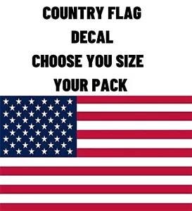 U.S.A. COUNTRY FLAG, STICKER, VINYL,DECAL, 5 YR YOUR SIZE YOUR PACK - Picture 1 of 7