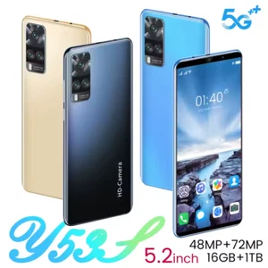 Android Smart Y53S Phone Unlocked 4G 5G 16g Ram 1000GB Storage 1TB Blue Offer - Picture 1 of 4