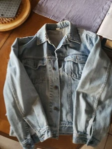 Vintage 80s Acid Wash Faded Blue Jean Trucker Denim Work Jacket - Medium - Bild 1 von 3