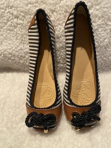 GIANNI BINI ""Sawyer"" Náutico Azul Marino/Blanco Rayas Con Acento de Arco Talla: 7M - NUEVO - Imagen 1 de 5