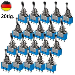 20x Mini 3-pin Toggle Kippschalter AC 6A 12v 24v 220v 3-poligen SPDT Schalter~~ - Bild 1 von 8