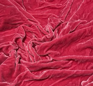 AMARANTH PINK Hand Dyed Silk Velvet Fabric - Picture 1 of 1