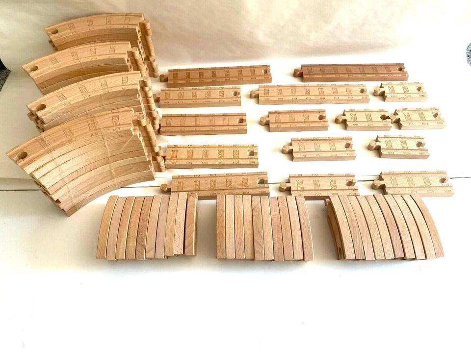75 Piece Straight Curved Track Set - Authentic Thomas & Friends Wooden Wood NEW - Image 1 of 4