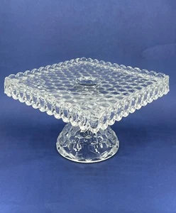 Vintage Fostoria American Clear Square Cake Plate With Rum Well 7"H x 10"W 1960s - Picture 1 of 20