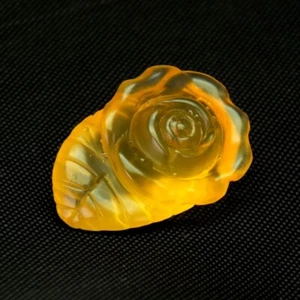Shola Real 16.55 Ct Natural Fire Opal Flower Carving Huge From Mexico - Picture 1 of 7