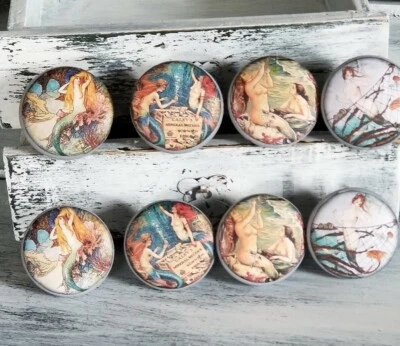 Juego de 8 tiradores de cajón de repuesto para muebles perillas de gabinete sirena Foto 1 de 4